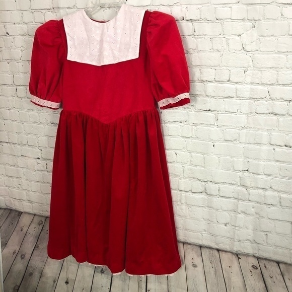 Girls’s Red and White Long Dress - Size: Large - Picture 2 of 7